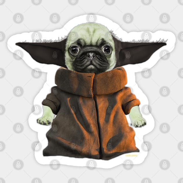 Baby Pugda Sticker by darklordpug